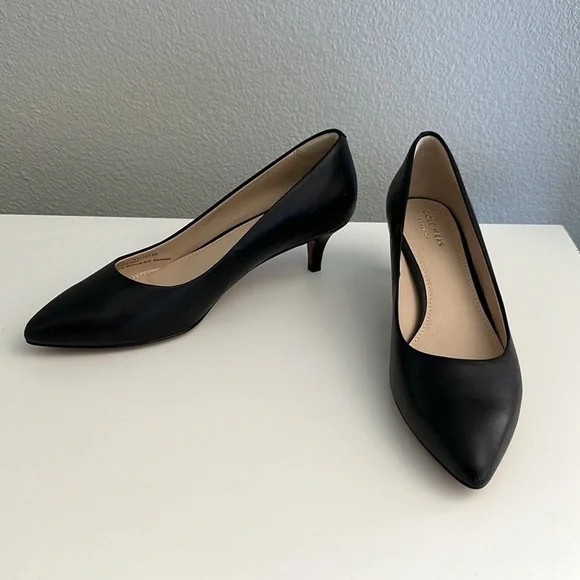 NWOT Cole Haan Black Leather 45mm Pump size 8 - Picture 2 of 6